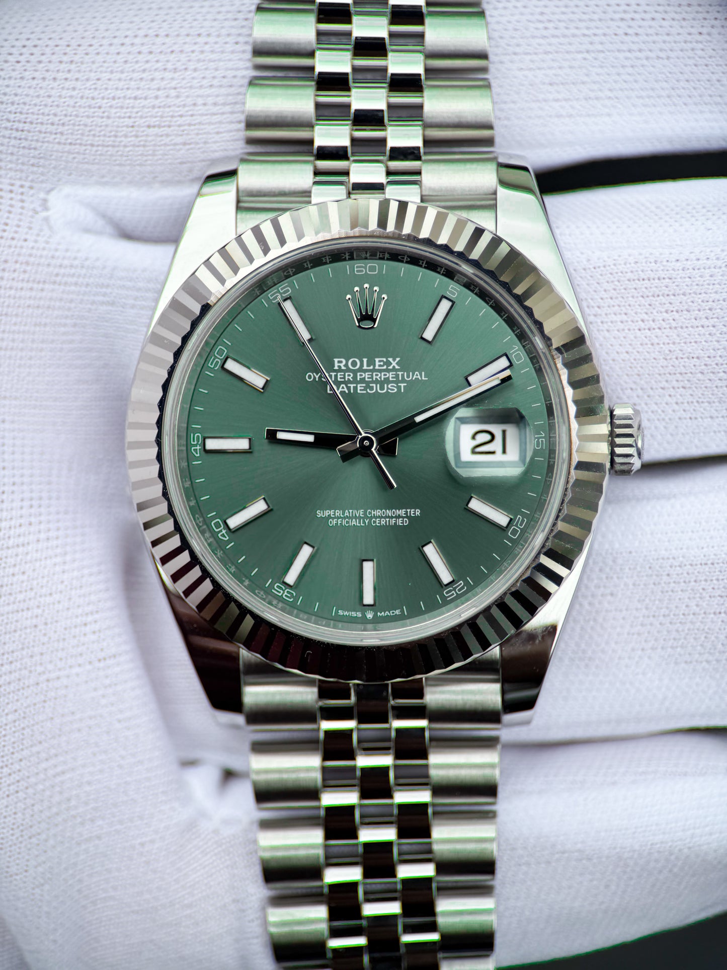 ROLEX DATEJUST 41 MINT GREEN